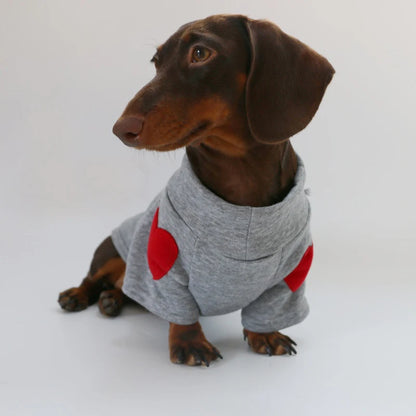 Sausage  Soft Grey Cotton Hooded