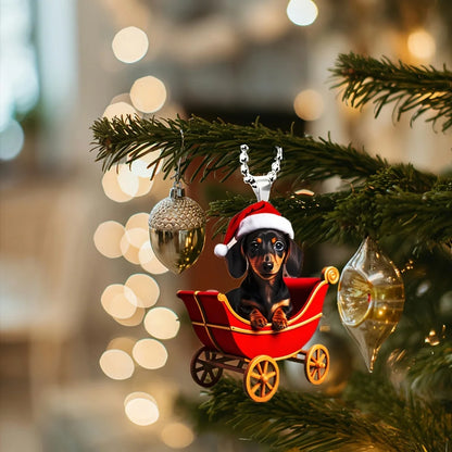 Christmas riding dog acrylic ornaments