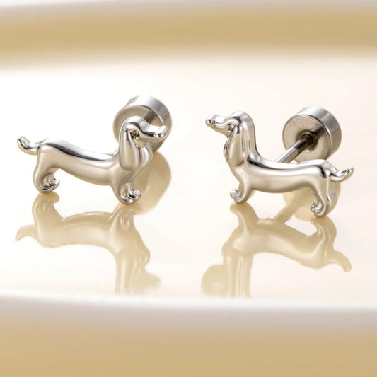 Dachshund Dog Stud Earrings