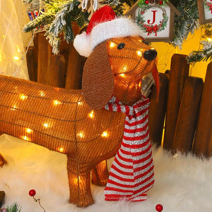 Christmas Lighted Dachshund