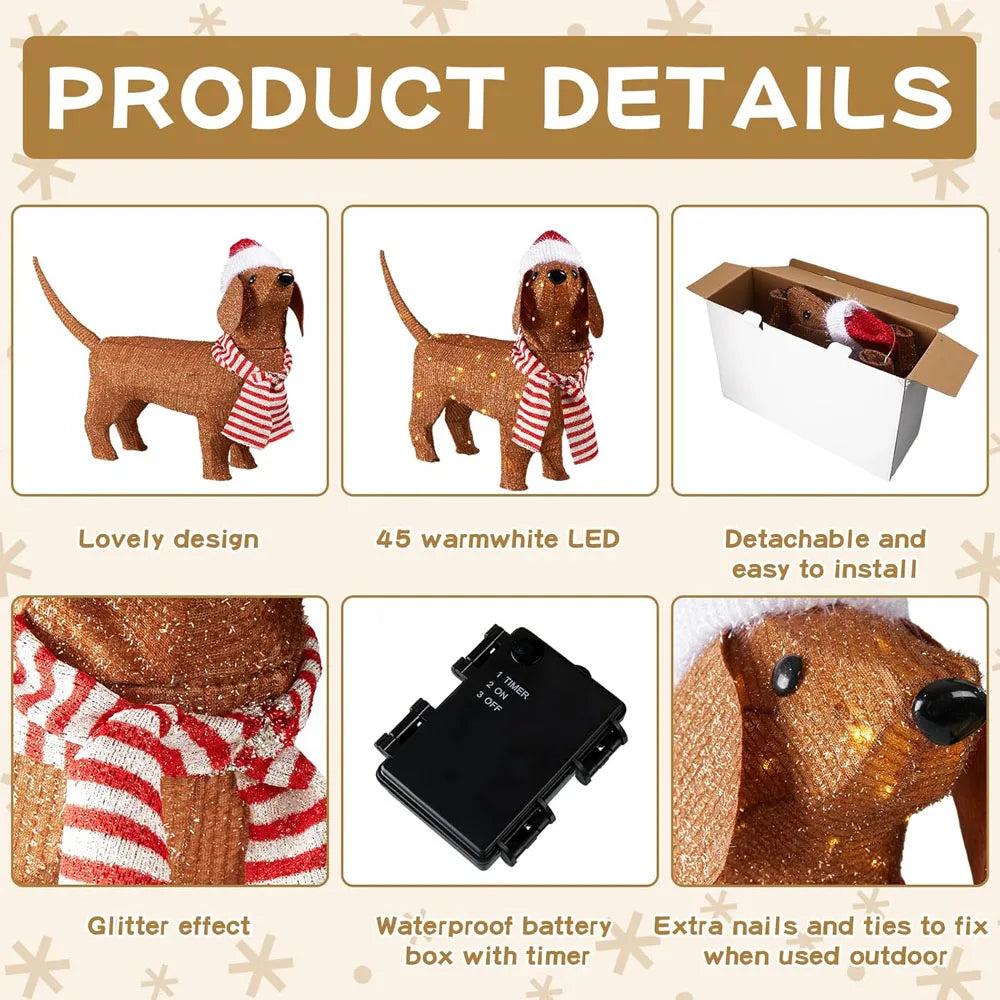 Christmas Lighted Dachshund